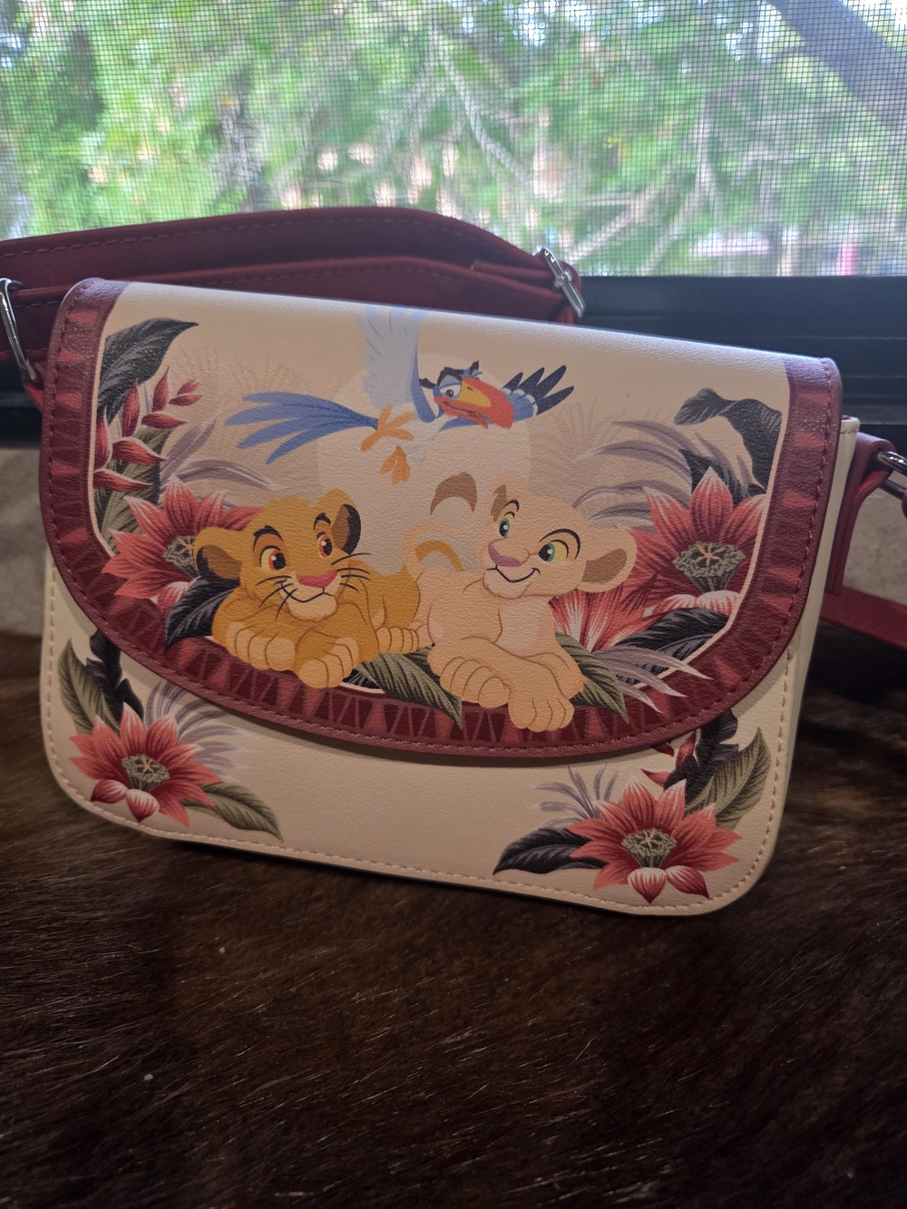 Loungefly - Disney The Lion King Floral Crossbody Bag - Pink & Cream